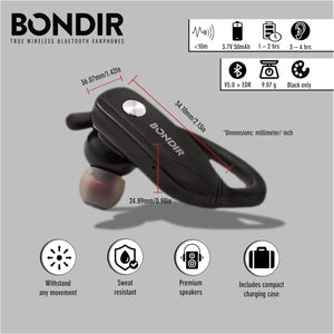 Bondir True Wireless Bluetooth Earbuds Black