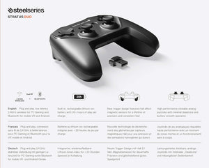 SteelSeries - Stratus Duo Wireless Gaming Controller for Windows, Chromebooks, Android, and Select VR Headsets - Black