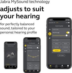 Jabra - Elite 75t True Wireless Active Noise Cancelling In-Ear Headphones - Titanium Black