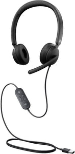 Microsoft Modern USB Wired On-Ear Headset with Flip-to-mute Microphone for Teams - Black