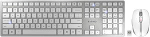 Cherry - DW 9100 Slim Full Size Wireless Keyboard and Mouse Bundle - White/Silver