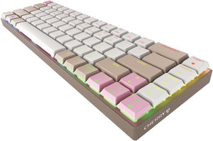 Cherry - MX-LP 2.1 Compact 65% Wireless Gaming Keyboard with RGB MX Silver Speed Switches - Khaki Pink