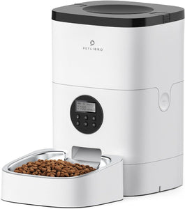 PetLibro - Stainless Steel 4L Automatic Dog and Cat Feeder with Voice Recorder - White