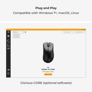 Glorious Model D 2 PRO Lightweight Wireless Optical Gaming Mouse with BAMF 2.0 Sensor - Matte Black