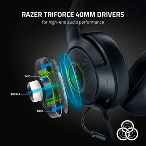 Razer - Kraken V3 X Wired USB Gaming Headset for PC - Black