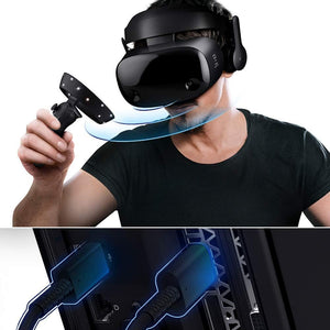 Samsung - HMD Odyssey Virtual Reality Headset with 2 Wireless Controllers for Compatible Windows PCs