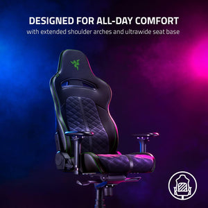 Razer - Enki Gaming Chair for All-Day Comfort - Black/Green