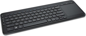 Microsoft - All-in-One Media Wireless Keyboard with Trackpad - Black