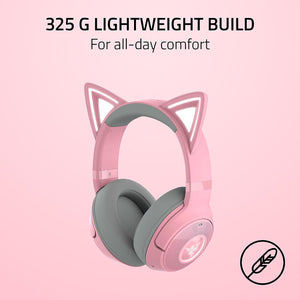 Razer - Kraken Kitty V2 BT Wireless Bluetooth RGB Headset with Kitty Ears - Quartz
