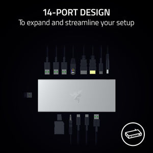 Razer - 14-Port USB 4 Dock for Dual Displays - Mercury