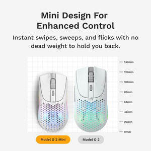 Glorious O 2 Mini Wireless Optical Gaming Mouse - Matte White