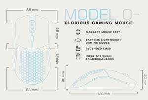 Glorious Model O Minus Wired Gaming Mouse Matte - White