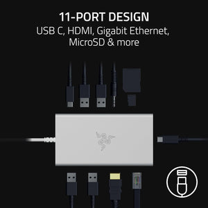 Razer - 11-Port USB-C Dock - Mercury