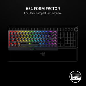 Razer - BlackWidow V4 Mini 65% HyperSpeed Wireless Orange Switch Gaming Keyboard with Hot-Swappable Design - Black