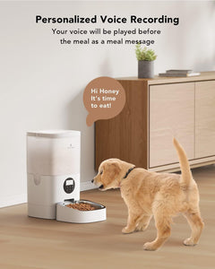 PetLibro - 6L Automatic Pet Feeder with Voice Recorder - Transparent White