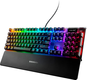 SteelSeries - Apex 7 Full Size Wired Mechanical Red Linear Switch Gaming Keyboard with RGB Backlighting - Black