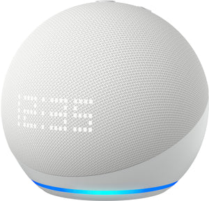 Amazon - Echo Dot with Clock 5th Gen (2022 ) Smart Speaker with Alexa - Glacier White