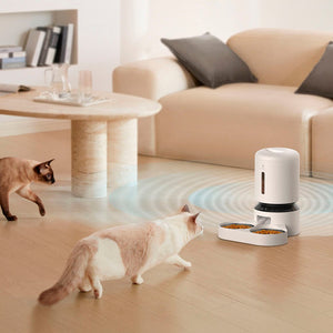 PetLibro - 5L Granary WiFi Automatic Pet Feeder with Dual Stainless Steel Food Tray and Voice Recorder - White