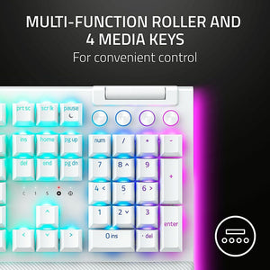 Razer - BlackWidow V4 Pro Full Size Wired Mechanical Green Switch Gaming Keyboard with Chroma RGB - White