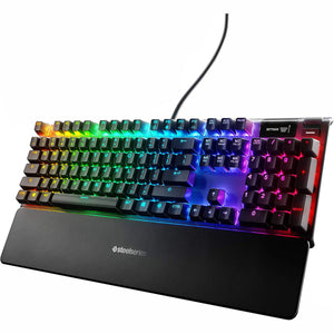 SteelSeries Apex 7 Full Size Wired Mechanical Blue Tactile & Clicky Switch Gaming Keyboard with RGB Backlighting - Black