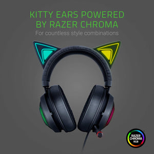 Razer - Kraken Kitty Wired THX Spatial Audio Gaming Headset for PC with Chroma RGB Lighting - Black