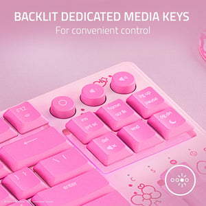 Razer - Ornata V3 TKL Wired Mecha-Membrane Gaming Keyboard with Chroma RGB Backlighting - Pink Hello Kitty Edition