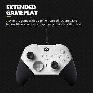 Microsoft - Elite Series 2 Core Wireless Controller for Xbox Series X/S, Xbox One, and Windows PCs - White