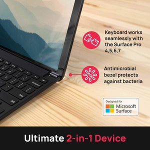 Brydge 12.3 Pro+ Wireless Keyboard Type Cover with Precision Touchpad Compatible with Microsoft Surface Pro - Black
