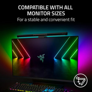 Razer - Aether Monitor RGB LED Light Bar for Gamer Rooms - Black