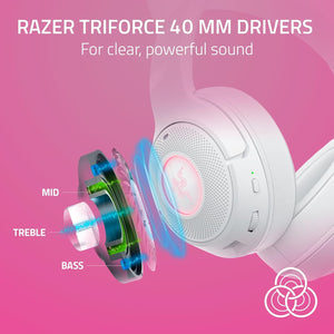 Razer - Kraken Kitty V2 Wireless Gaming Headset for PC, Mac, Mobile, and Tablet - White