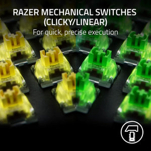 Razer - BlackWidow V4 X Full Size Wired Mechanical Green Switch Gaming Keyboard with Chroma RGB - Black