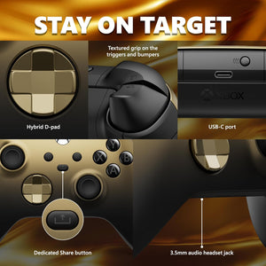 Microsoft - Xbox Wireless Controller for Xbox Series X/S, Xbox One, Windows - Gold Shadow Special Edition