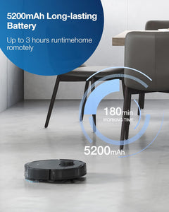 ECOVACS Robotics - DEEBOT T8 AIVI Vacuum & Mop Robot with Advanced Laser Mapping and AI Object Recognition & Avoidance - Black