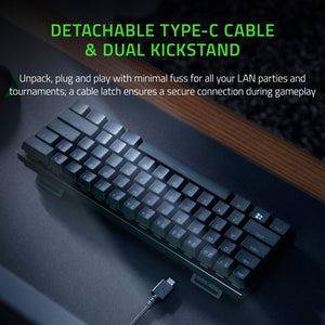 Razer - Huntsman Mini 60% Wired Optical Clicky Switch Gaming Keyboard with Chroma RGB Backlighting - Black