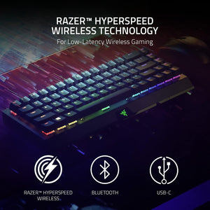 Razer BlackWidow V3 Mini Hyperspeed 65% Wireless Mechanical Linear Switch Gaming Keyboard with Chroma RGB Backlighting - Black