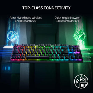 Razer - DeathStalker V2 Pro Wireless TKL Clicky Purple Optical Switch RGB Keyboard - Black