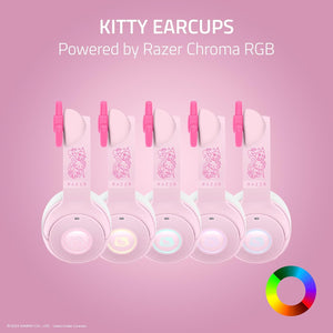 Razer - Kraken Kitty V2 BT Wireless Gaming Headset with Chroma RGB - Hello Kitty Edition - Pink