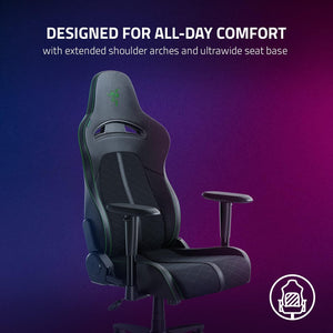 Razer - Enki X Essential Gaming Chair for All-Day Comfort - Black/Green