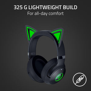 Razer - Kraken Kitty V2 Wireless Gaming Headset for PC, Mac, Mobile, and Tablet - Black