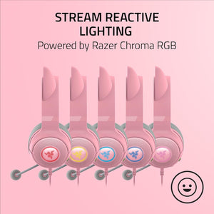 Razer - Kraken Kitty V2 Wired Gaming Headset with Chroma RGB Lighting - Quartz
