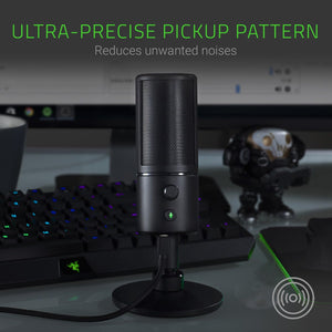 Razer - Seiren X USB Super Cardioid Condenser Microphone - Black