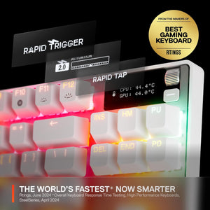 SteelSeries - Apex Pro TKL Gen 3 Wired OmniPoint Adjustable HyperMagnetic Gaming Keyboard with Rapid Tap - White