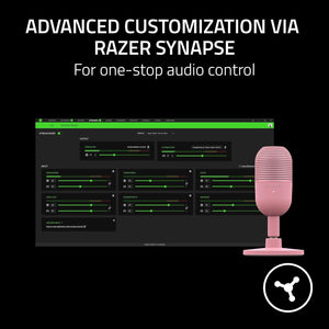 Razer - Seiren V3 Mini Wired Ultra-compact Condenser USB Microphone - Quartz Pink