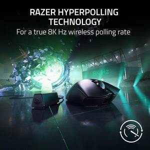 Razer - DeathAdder V3 Pro Wireless Gaming Mouse and HyperPolling Wireless Dongle - Black