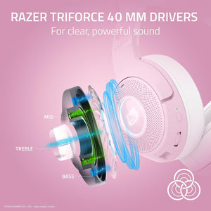 Razer - Kraken Kitty V2 BT Wireless Gaming Headset with Chroma RGB - Hello Kitty Edition - Pink