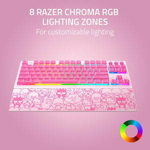 Razer - Ornata V3 TKL Wired Mecha-Membrane Gaming Keyboard with Chroma RGB Backlighting - Pink Hello Kitty Edition