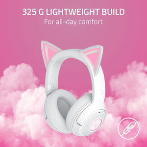 Razer - Kraken Kitty V2 Wireless Gaming Headset for PC, Mac, Mobile, and Tablet - White