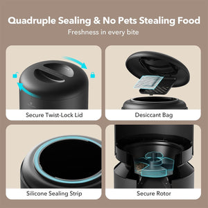 PetLibro - 5L Granary Automatic Pet Feeder with Dual Food Tray - Black