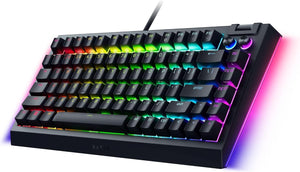 Razer - BlackWidow V4 75% Wired Orange Switch Gaming Keyboard with Hot-Swappable Design - Black