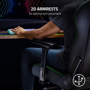 Razer Enki X Essential Gaming Chair for All-Day Comfort - Black/Green